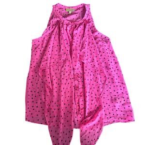 Pink Vera Wang Princess Pink Polka Dot Top Size Large